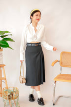 (BACKORDER) Rhaiza Front Tie Blouse Top in White