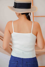 Love Feeling Button Knit Camisole in White