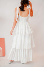 (Premium) Savara Layered Maxi Dress in White