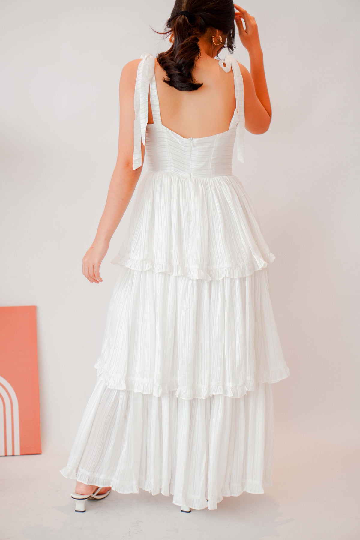 (Premium) Savara Layered Maxi Dress in White