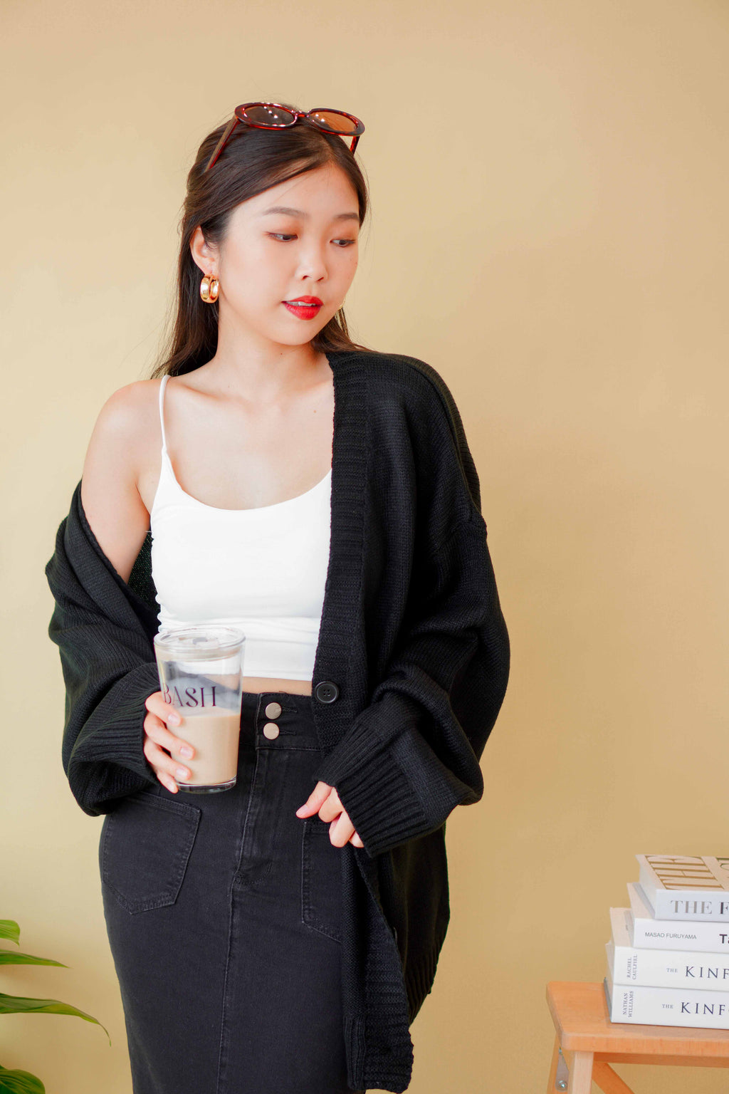(BACKORDER) White Cloud Cardigan in Black