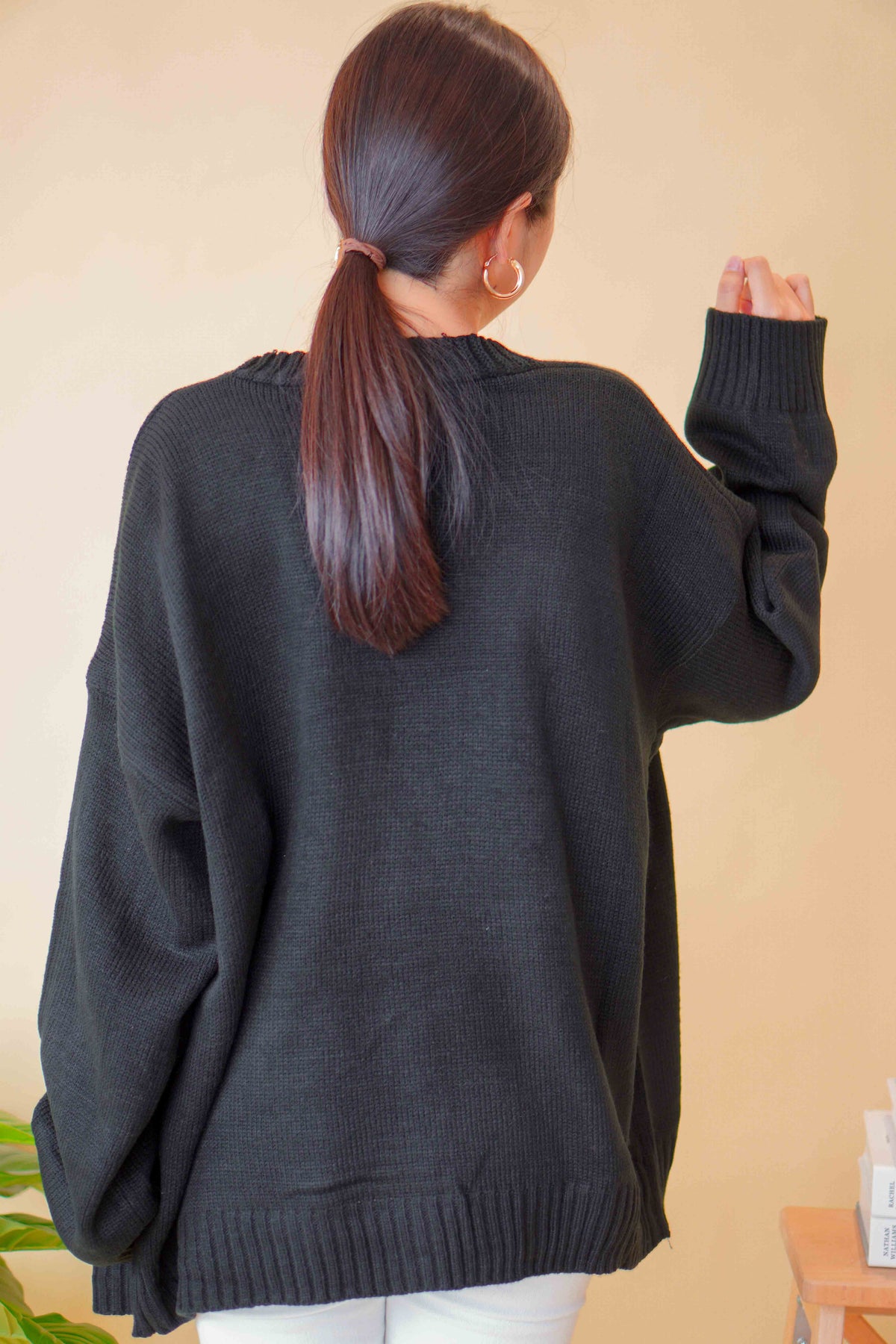 (BACKORDER) White Cloud Cardigan in Black