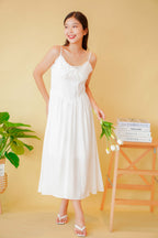 White Darling Lace Maxi Flowy Dress in White