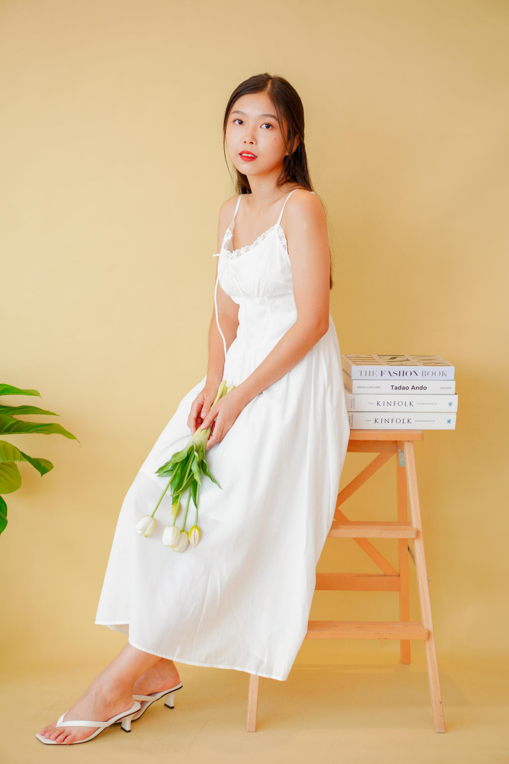 White Darling Lace Maxi Flowy Dress in White