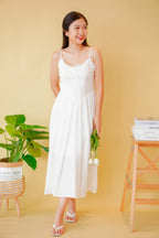 White Darling Lace Maxi Flowy Dress in White