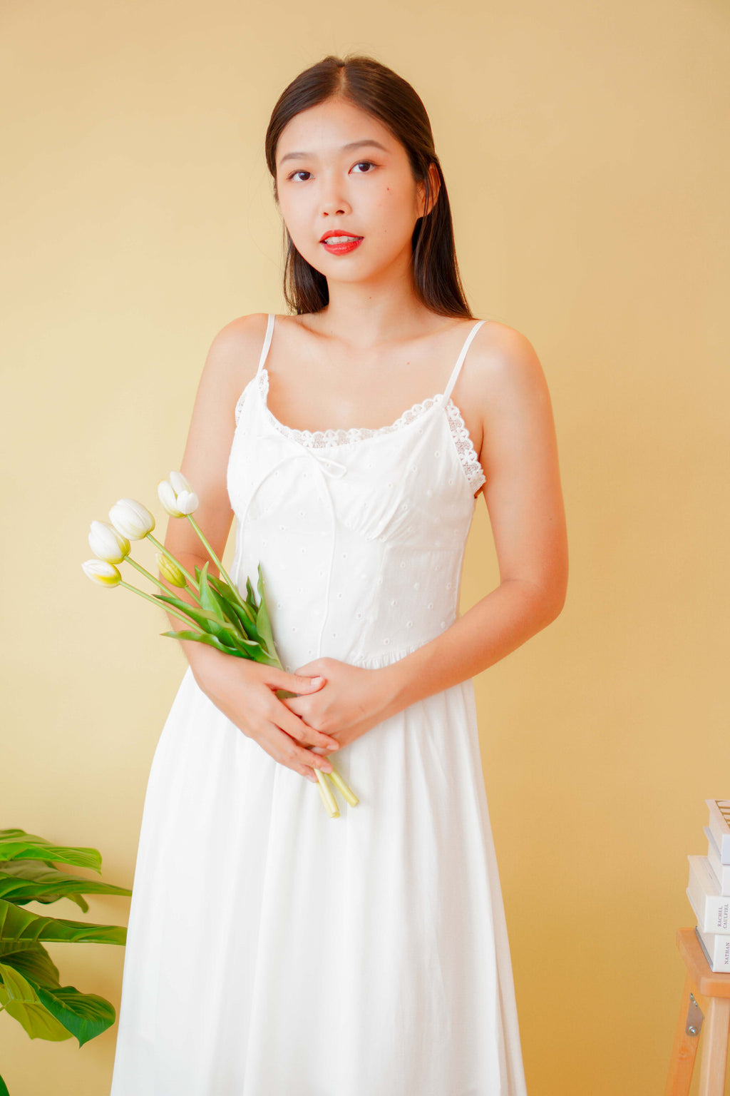 White Darling Lace Maxi Flowy Dress in White