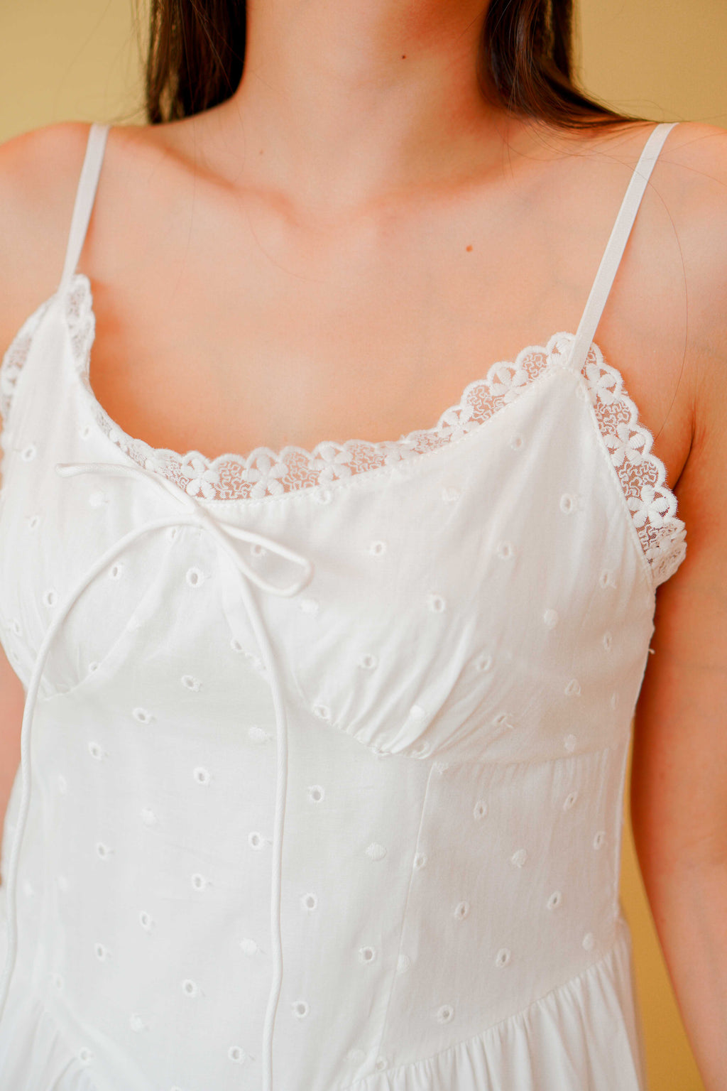 White Darling Lace Maxi Flowy Dress in White