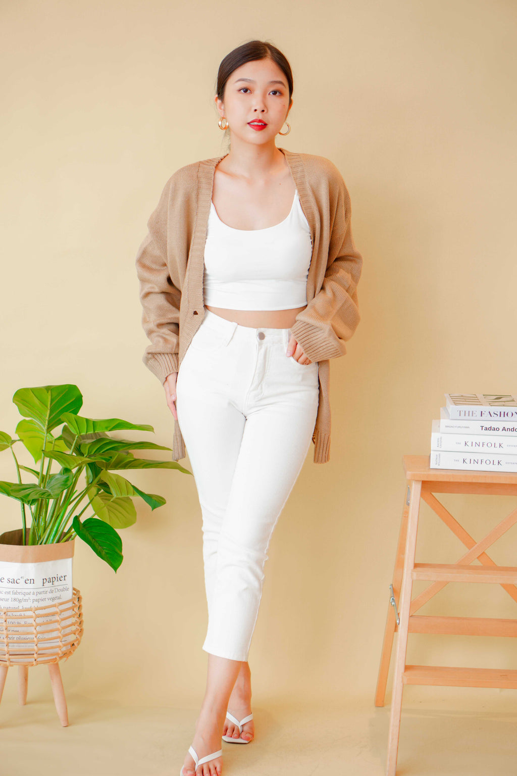 (BACKORDER) White Cloud Cardigan in Khaki