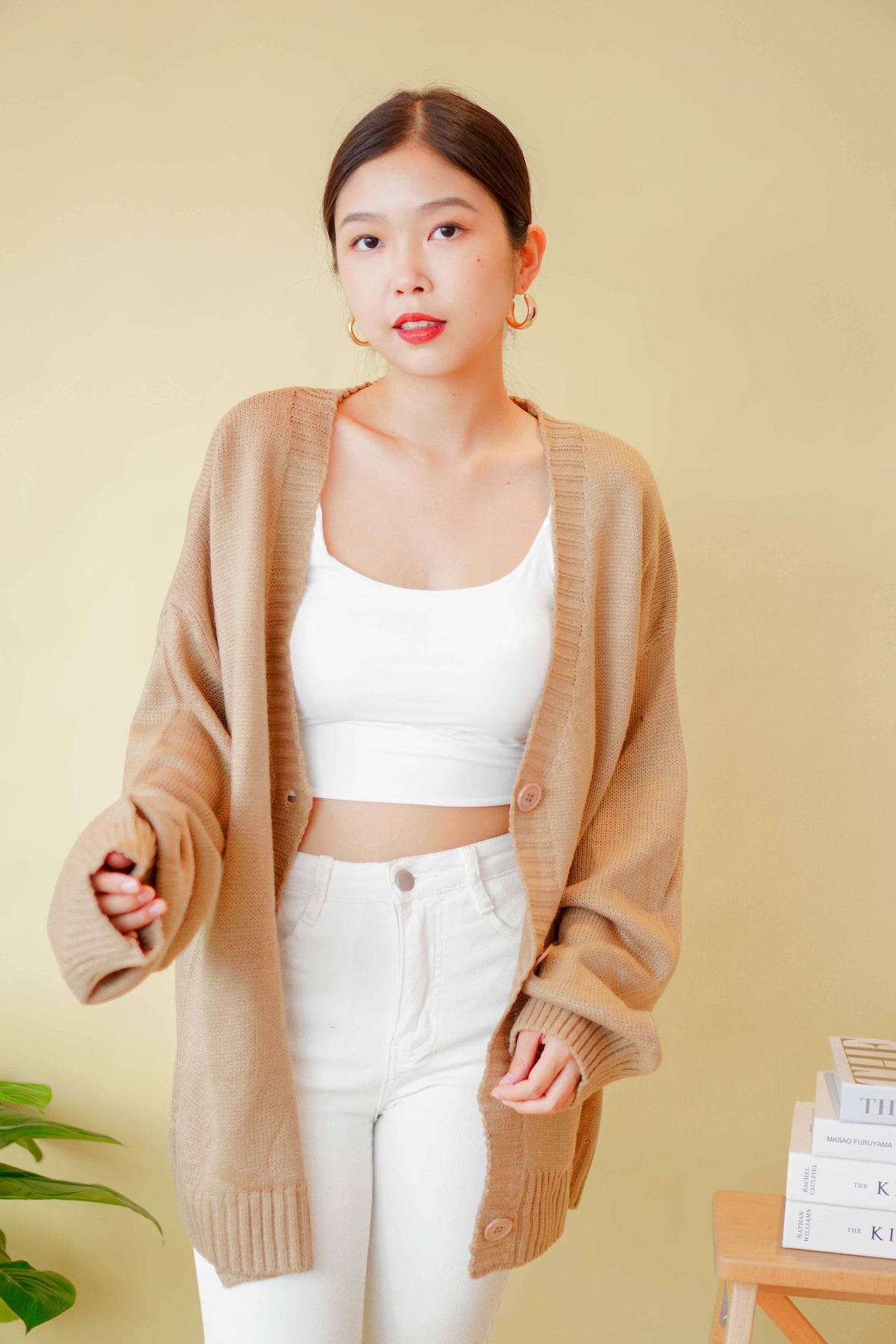 (BACKORDER) White Cloud Cardigan in Khaki