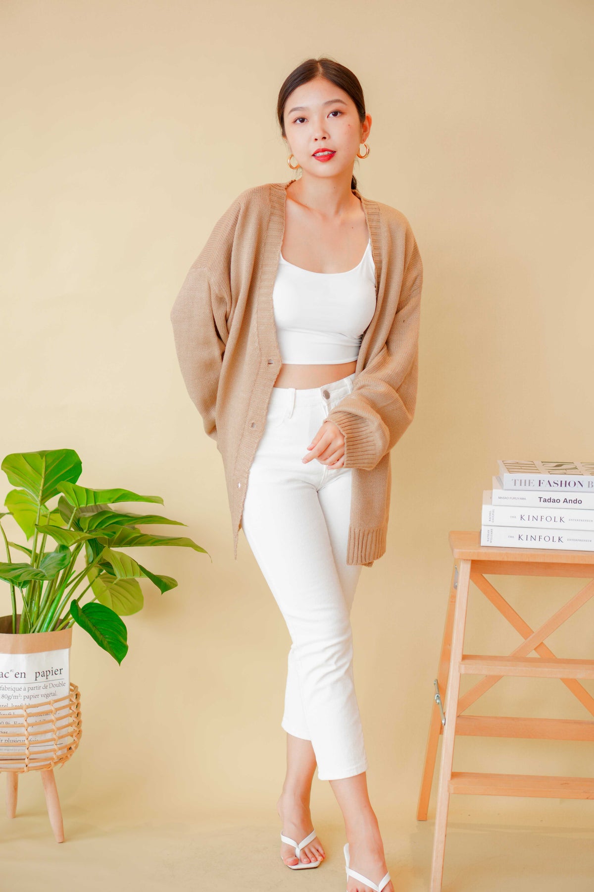 (BACKORDER) White Cloud Cardigan in Khaki