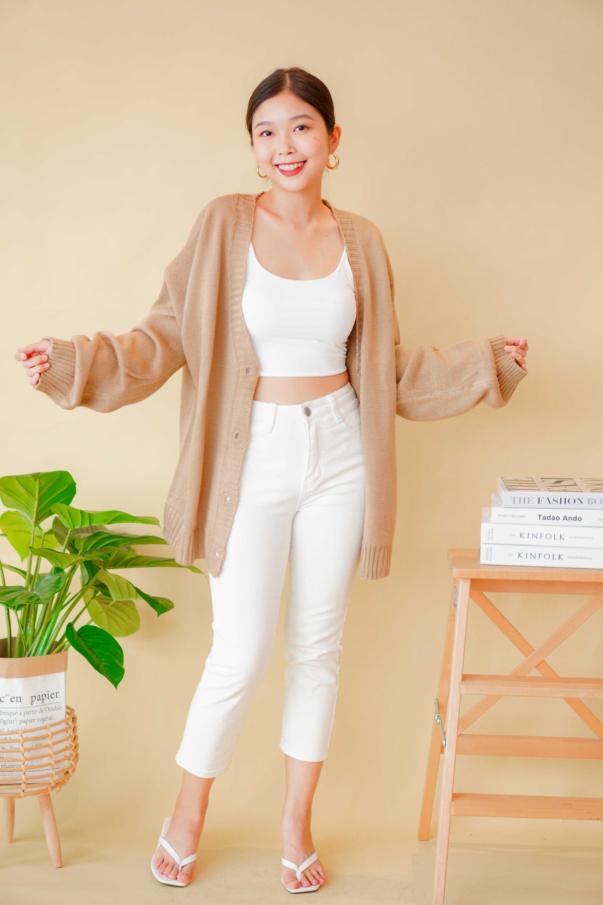 (BACKORDER) White Cloud Cardigan in Khaki