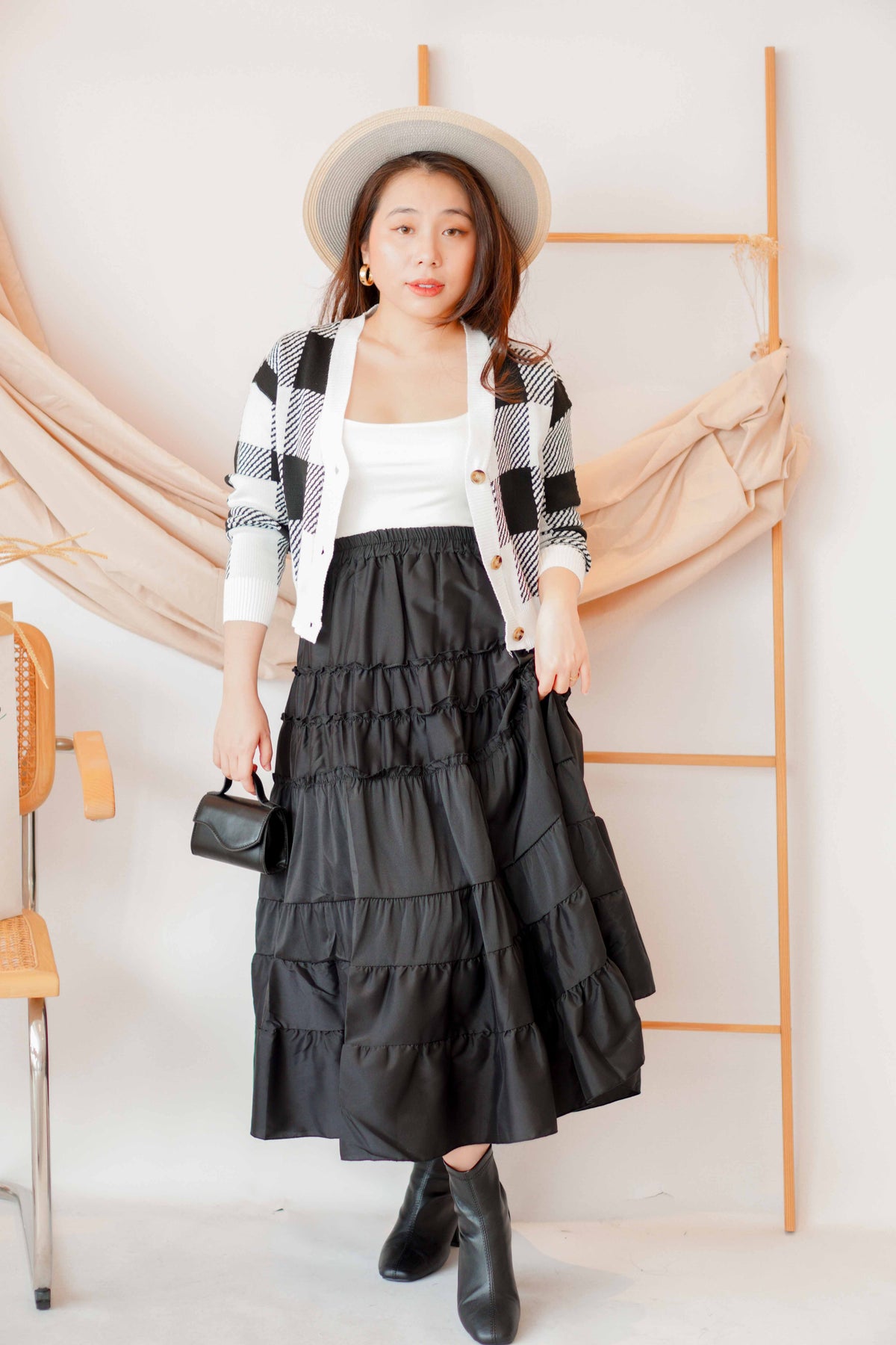 Days Like Sunday Layered Skirt in Black