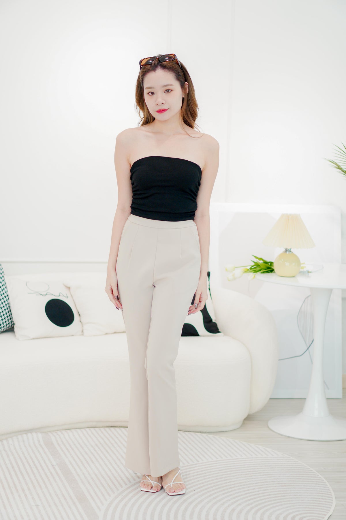 Dayara Ruched Tube Top in Black