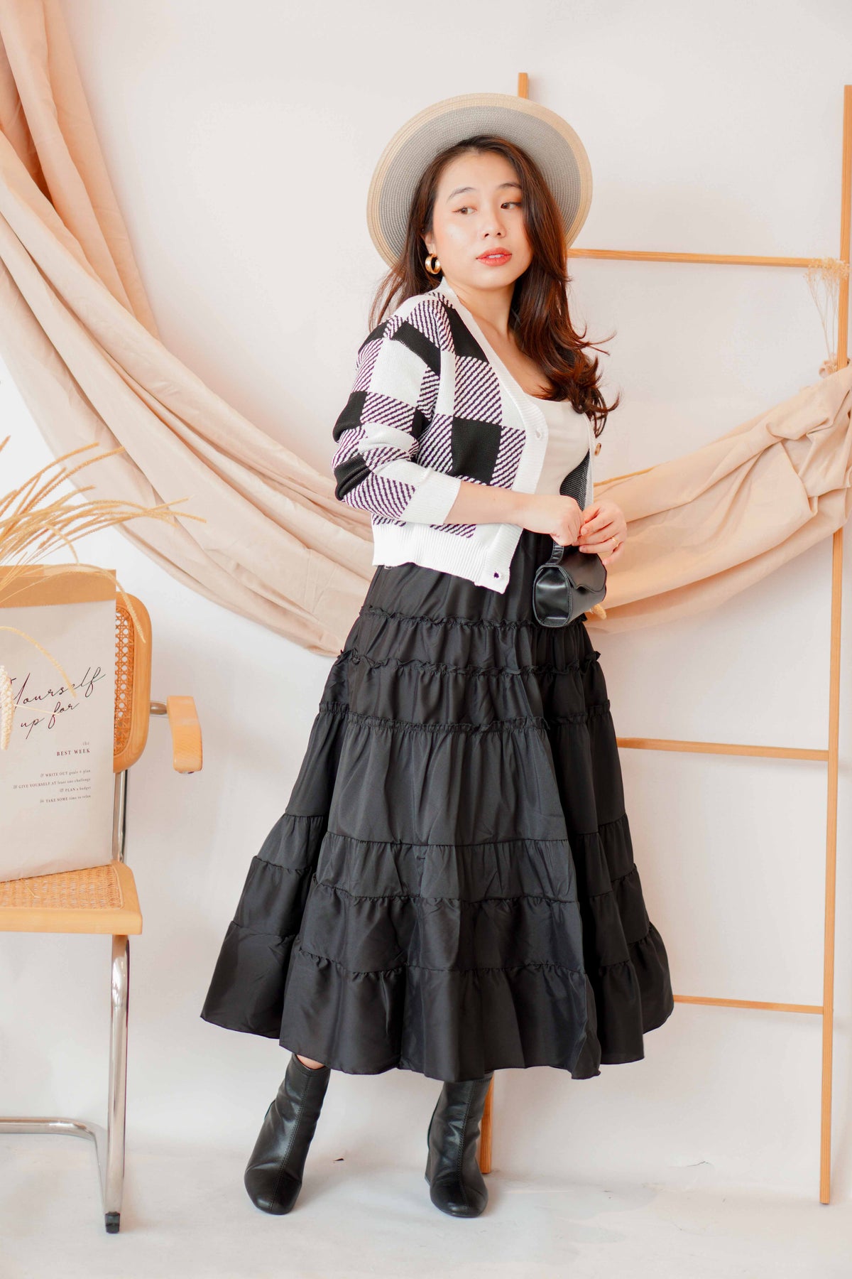 Days Like Sunday Layered Skirt in Black