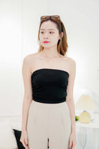 Dayara Ruched Tube Top in Black