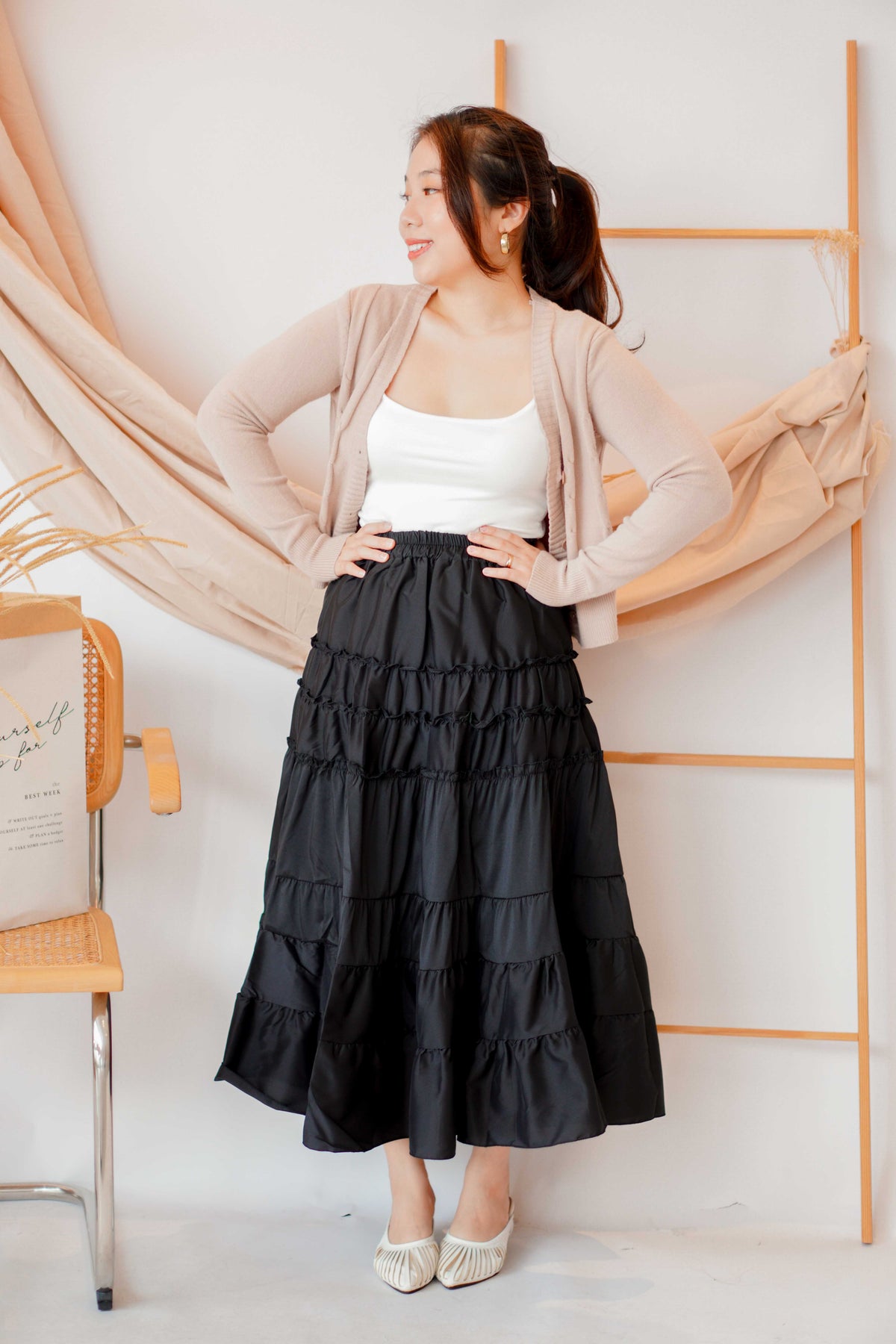 Days Like Sunday Layered Skirt in Black