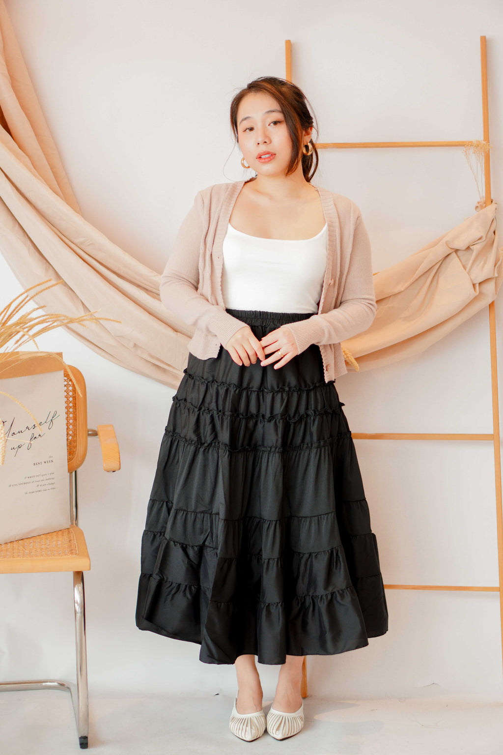 Days Like Sunday Layered Skirt in Black