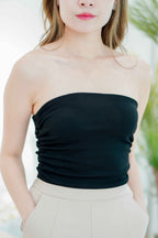 Dayara Ruched Tube Top in Black
