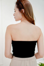 Dayara Ruched Tube Top in Black