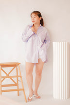 (BACKORDER) Capri Button Down Top in Purple