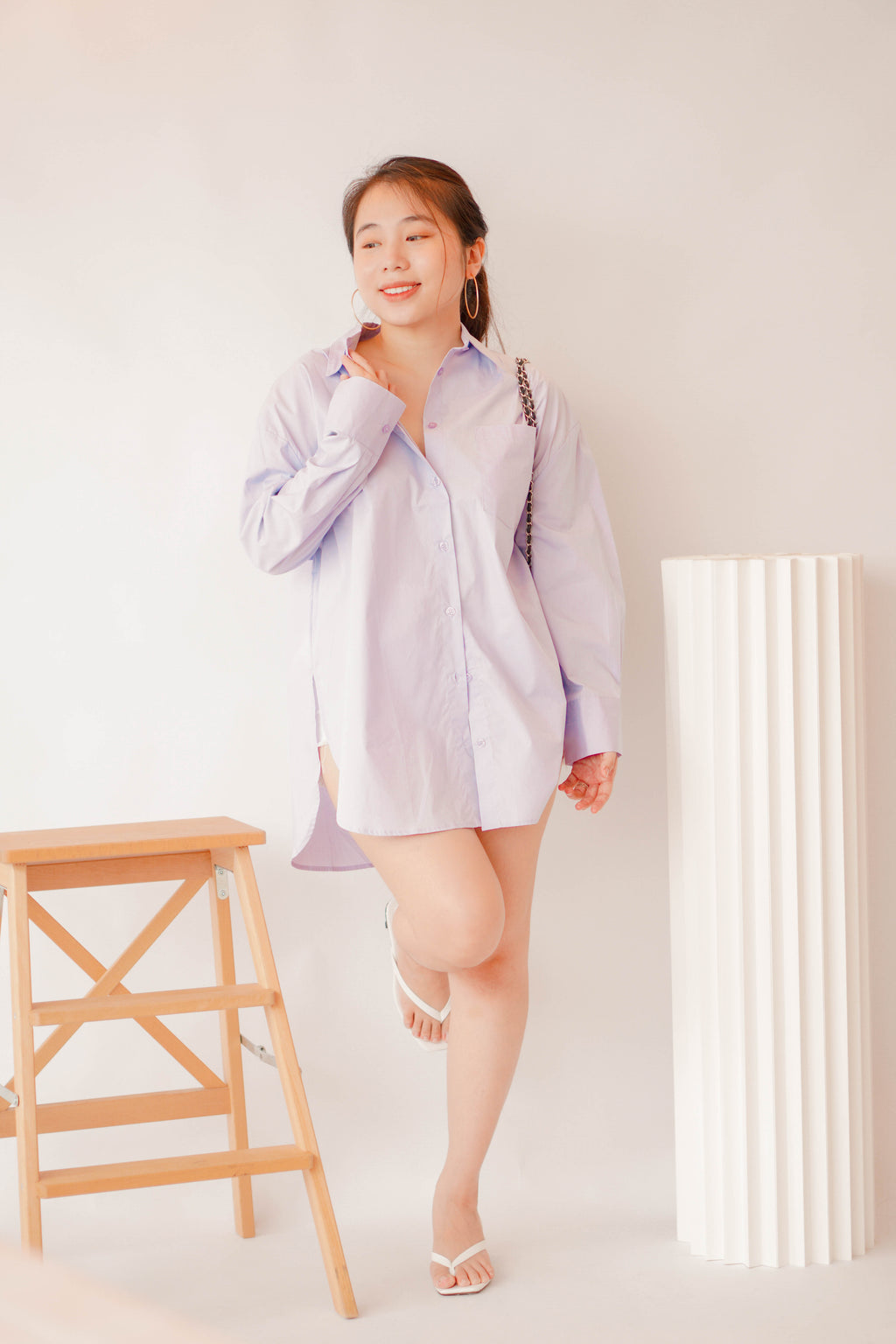 (BACKORDER) Capri Button Down Top in Purple