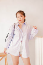 (BACKORDER) Capri Button Down Top in Purple