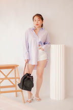 (BACKORDER) Capri Button Down Top in Purple