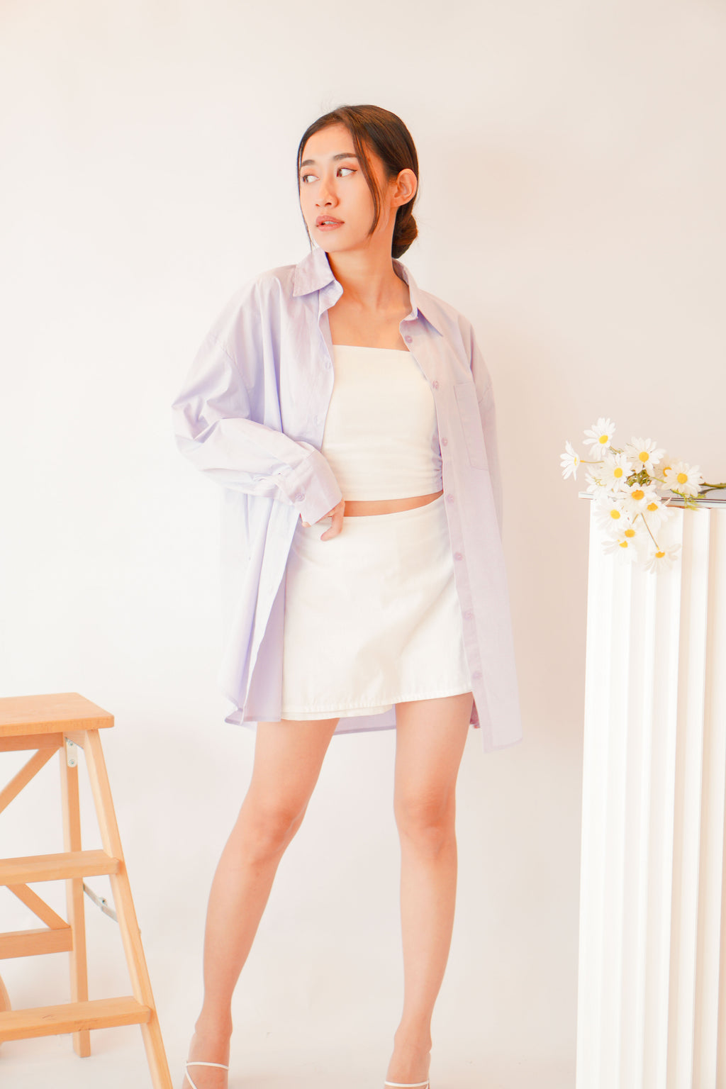 (BACKORDER) Capri Button Down Top in Purple