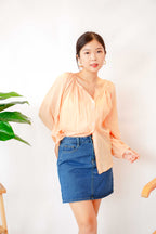 Classic Denim Mini Skirt in Dark Blue