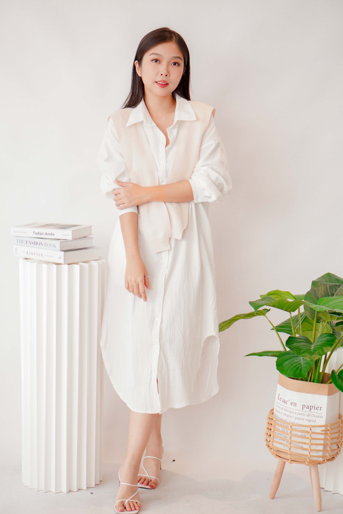 Knit Throwover in Cream