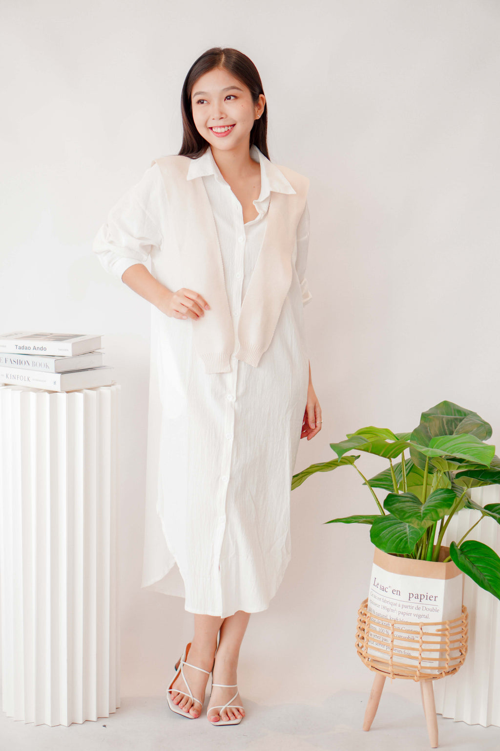 Knit Throwover in Cream