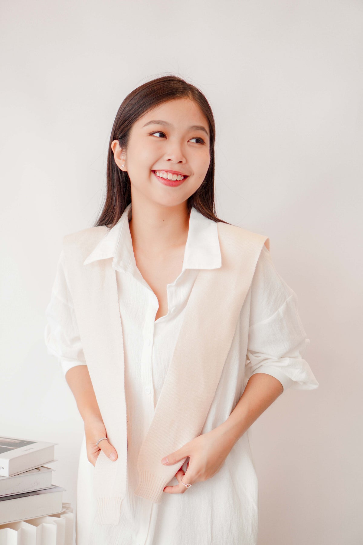 Knit Throwover in Cream