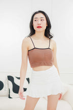 Reese Padded Crop Top in Dusty Pink