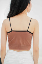 Reese Padded Crop Top in Dusty Pink