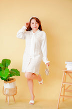 Make It Work Tweed Dress in Beige