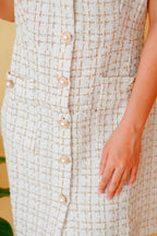 Make It Work Tweed Dress in Beige