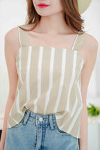 Ha Neul Stripes Linen Top