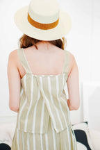 Ha Neul Stripes Linen Top