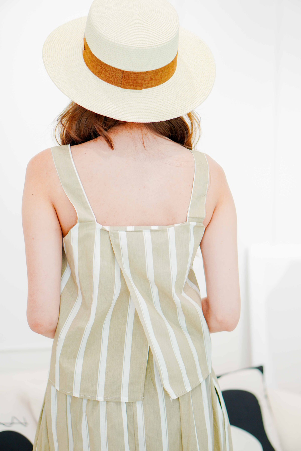 Ha Neul Stripes Linen Top