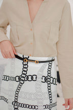 Thin Buckle Belt in Black