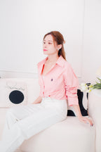 Waldorf Collar Button Down Top in Pink