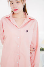 Waldorf Collar Button Down Top in Pink