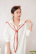 Throwover in Cream with Brown Lining