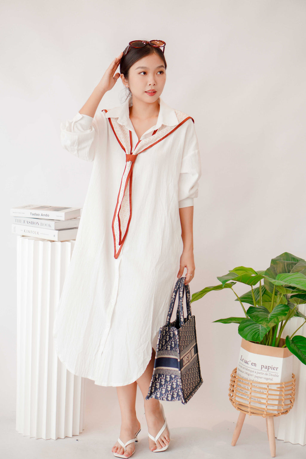 Throwover in Cream with Brown Lining
