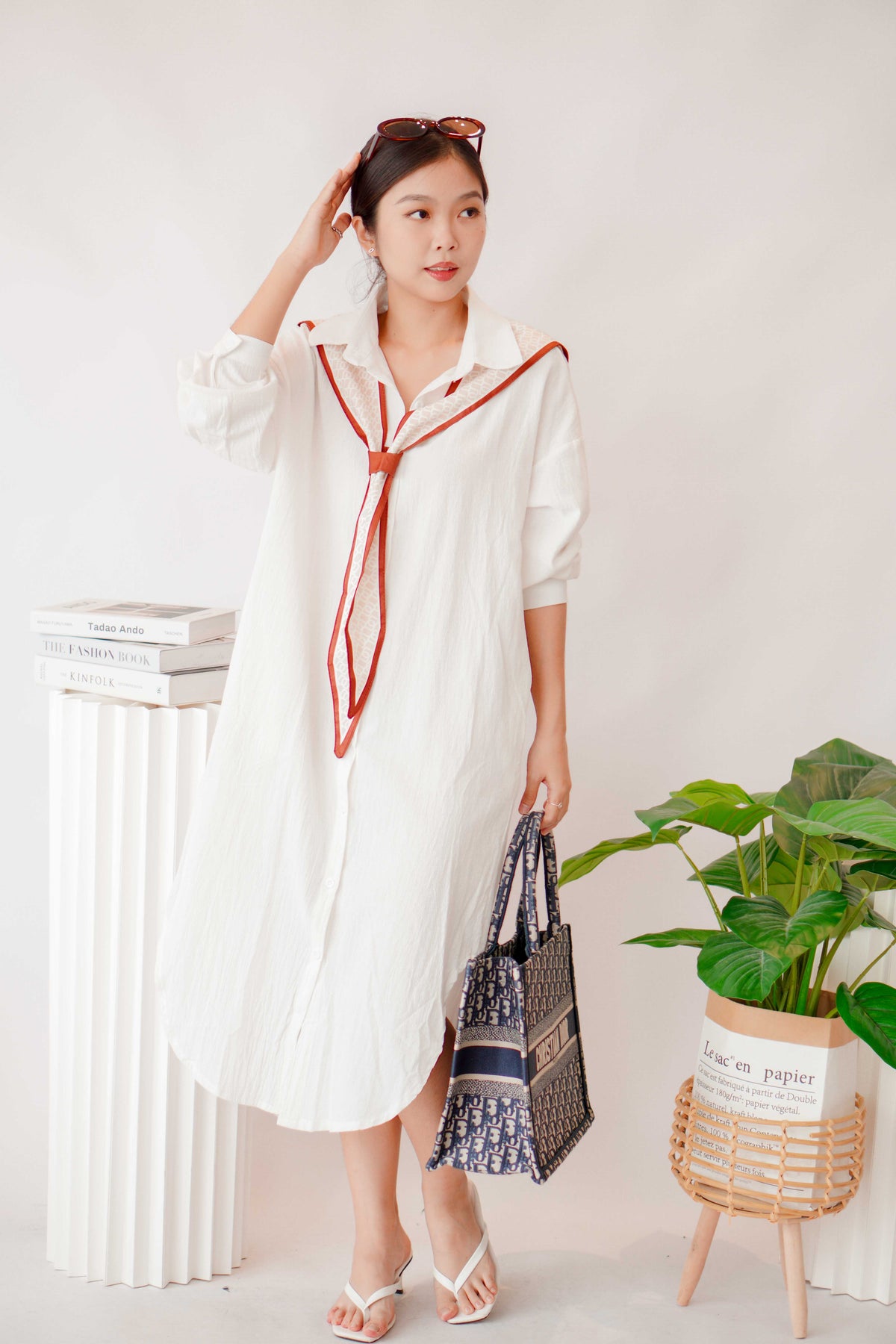 Throwover in Cream with Brown Lining