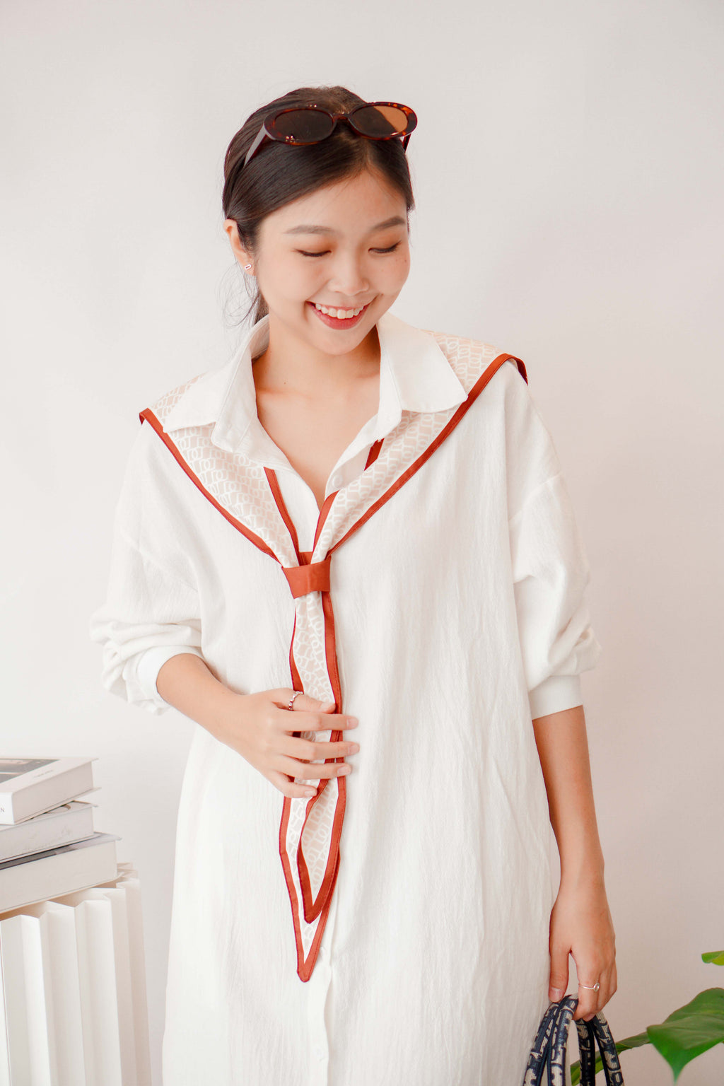 Throwover in Cream with Brown Lining