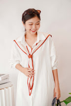 Throwover in Cream with Brown Lining