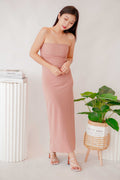 Love Storm Tube Bodycon Maxi Dress in Pink