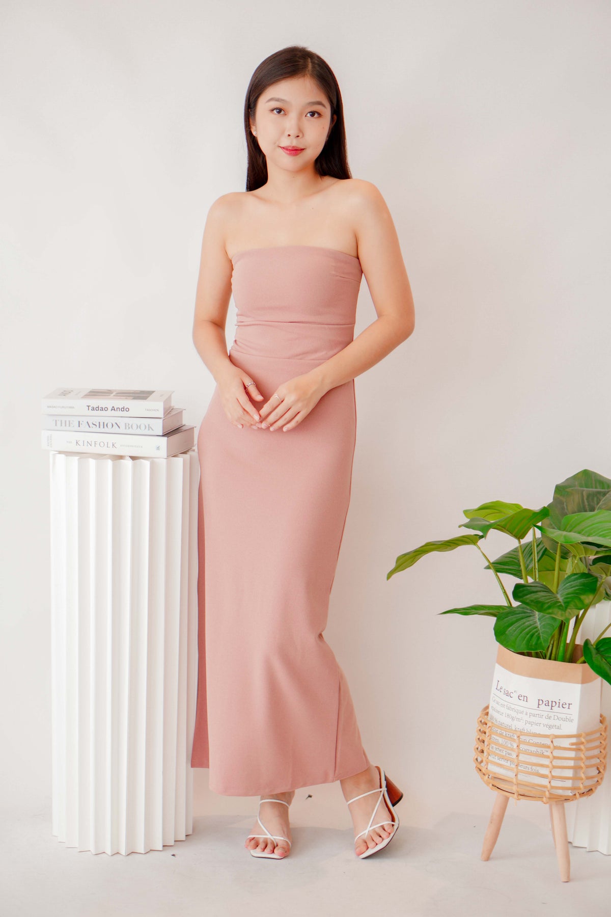 Love Storm Tube Bodycon Maxi Dress in Pink