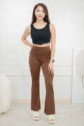 Abbie Bell Bottom Pants in Brown